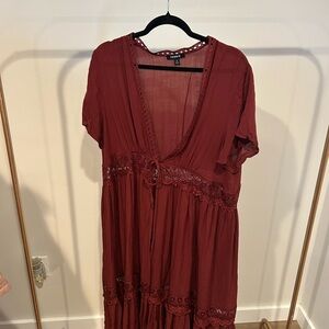 Flowy Duster Kimono with Lace Detail